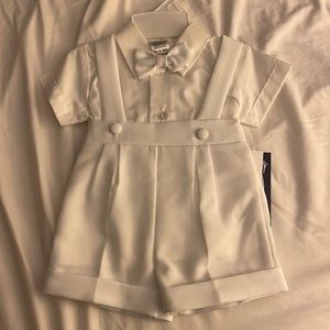 Baby baptism white outfit with hat